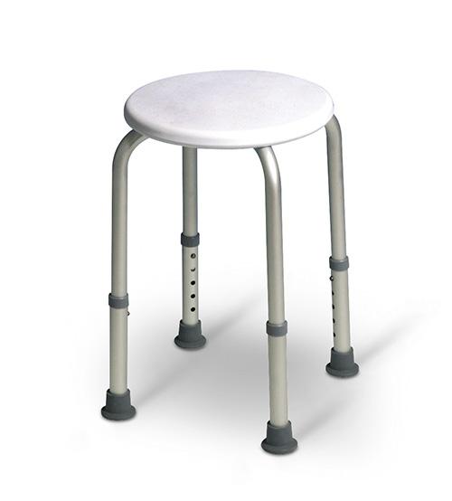 TABOURET DOUCHE ROND BLANC